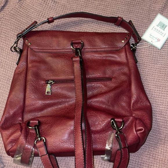 JEN & CO. BURGUNDY BACKPACK PURSE - Picture 2 of 5